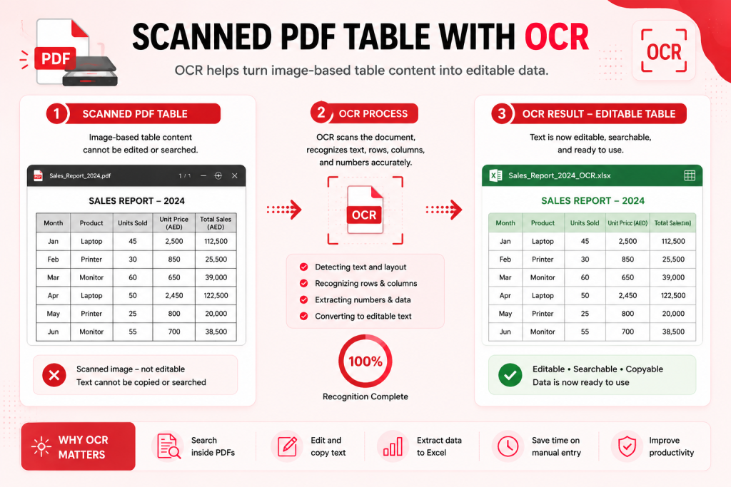 Scanned PDF Table with OCR