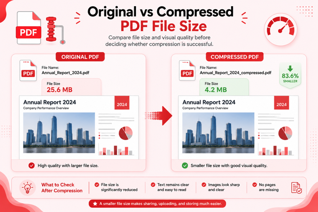 Original vs Compressed PDF File Size