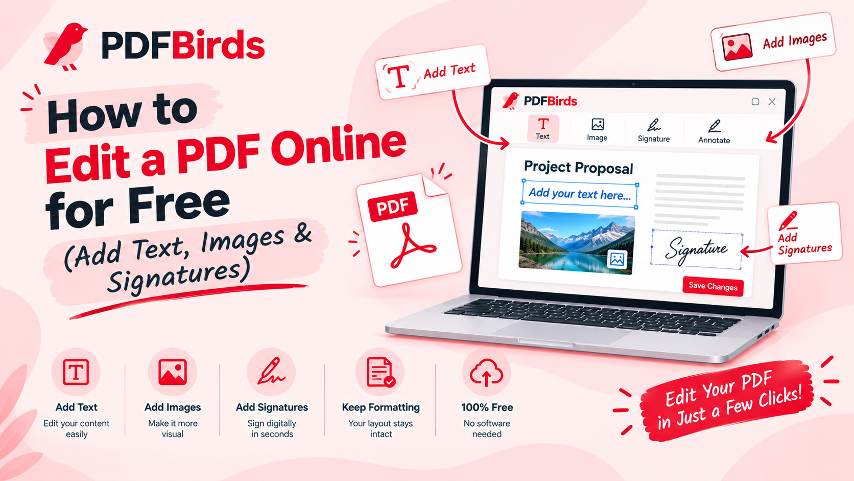 How to Edit a PDF Online for Free (Add Text, Images & Signatures)